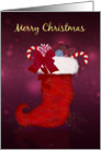 Merry Christmas Stocking Stuffed With Gifts card