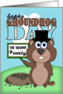 Groundhog Day With Cute Cartoon Groundhog card