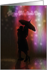 Kissing Me In The Rain Valentine’s Day Couple card