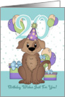 20th Birthday Dog In Party Hat With Balloons And Gifts card