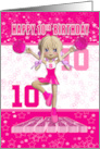 10th Birthday Cheerleader Dancing on a Large Rah in Pinks card