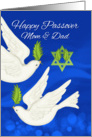 Mom & Dad Passover Dove And Olive Leaf card