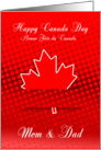 Mom & Dad Stylish design for Canada Day In English And French card