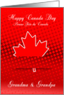 Grandma & Grandpa Stylish design for Canada Day In English And French card