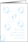 Loss of Male Child Sympathy With Little Footprints and butterflies card