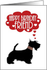 Friend Birthday With Silhouette Scottish Terrier Scottie Dog card