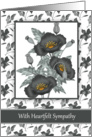 With Sympathy Stylish Black And Gold Poppies card