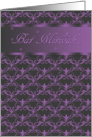 Bat Mitzvah In Blended Black And Purple With Star Of David card