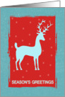 Modern Grunge Seasonal Greeting With Reindeer And Retro Colors card