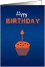Modern Birthday Design With Cupcake card