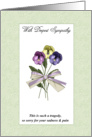 Suicide Sympathy With Three Pansies card