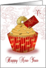 Chinese New year Year Of The Ram Cupcake With Coin And Envelope card