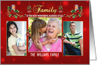 Family Your Photo Here Christmas Robin And Decoration Design card