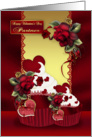 Partner Stylish Valentine’s Cupcake And Rose card