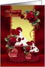 Friend Stylish Valentine’s Cupcake And Rose card