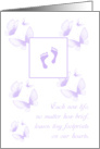 Loss of Child Sympathy With Little Footprints and butterflies card