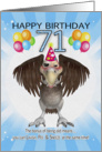 71st Birthday with Balloons And Vulture Wearing A Party Hat card