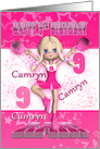 Custom Request Cheerleader 9th Birthday For Camryn card