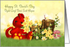 St. David’s Day Greeting With Cute Dragon And Daffodils card