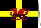 Flag Of Saint David Yellow On Black With Blended Red Dragon card