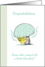 Becoming a Great Grandmother With Cute Little Bird Under A Mushroom card