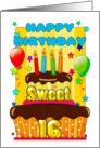 sweet 16 birthday cake with candles - happy 16th birthday card