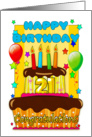 birthday cake with candles - happy 21st birthday card