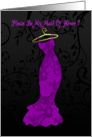 maid of honor, please be my maid of honor - purple card