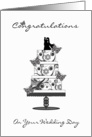 congratulations Greeting Card with wedding cake card