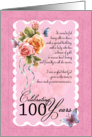 100 years old greeting card - roses and butterflies card