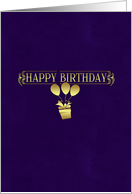business birthday greeting card - stylish purple and gold effect card