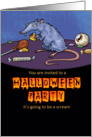 halloween party invitation card with rat eating candy treats card