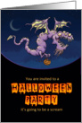 halloween party invitation card with dragon monster card