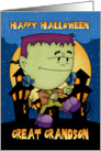 great grandson halloween card with frankie stomping card