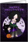 cute halloween card with little vampire card