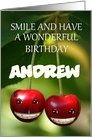 happy cherry birthday greeting card to personalize - Andrew card