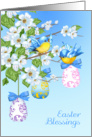 Easter Card With Little Birds, Eggs and Blossom card