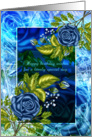 Blue Rose Birthday Card