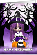 Cute Witch Halloween Card