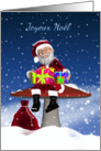 Joyeux Noel - French Christmas Card With Santa card