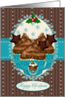 Christmas Chocolate Icing Cupcake Card