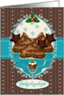 Danish Christmas Chocolate Icing Cupcake Card