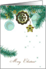 Decoration Christmas Card In Greens And Browns card