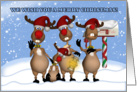 Singing Christmas Reindeer Greeting Card From All Of Us card