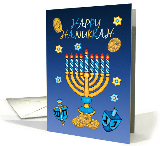 Hanukkah Greeting Card With Menorah card (1007351)
