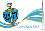Hanukkah Greeting Card With Dreidel card