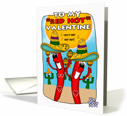 Super Hot Chili Pepper Valentine's Greeting Card Fun card (1020161)