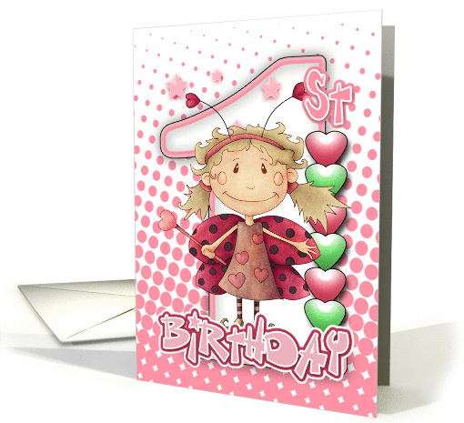 1st Birthday Card With Little Fairy All In Pinks card (1021471)