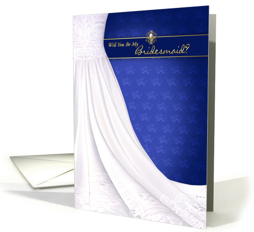 Will You Be My Bridesmaid In Stylish Blues card (1024739)