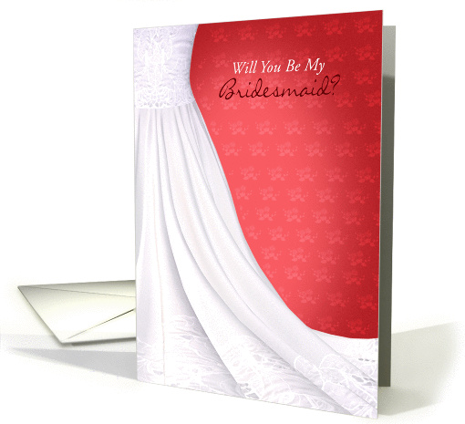 Will You Be My Bridesmaid In Stylish Red card (1024741)